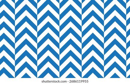 abstraktes monochromes, wiederholbares blaues Fischgrätenmuster.