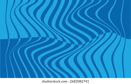 Modelo irregular azul repetible monocromático abstracto de la onda de la línea.