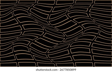 abstract monochrome repeatable brown outline rectangle wave pattern.