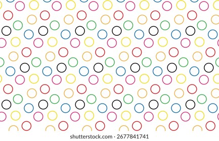 abstract monochrome repeatable coloring outline circular dot pattern.