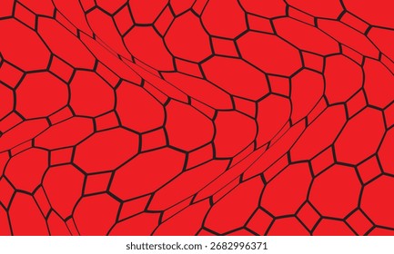 abstract monochrome repeatable outline octagon wave pattern on red. - Powered by Shutterstock - Get 15% off with code: PIKWIZARD15
