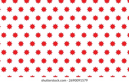 abstract monochrome repeatable red star pattern art.
