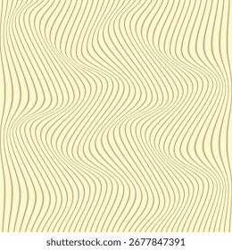 abstract monochrome repeatable tan line wave pattern on cream.