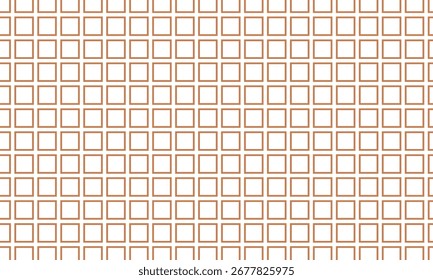 abstract monochrome repeatable tan outline square grid pattern.
