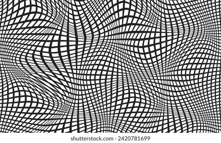 abstract monochrome repeatable vertical wave line pattern on grey.