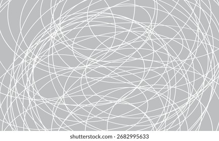 abstract monochrome repeatable white chaotic line art on grey.