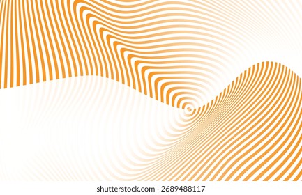 abstrakte monochrome wiederholbare weiße orange Farbverlauf Illusion kreisförmige Linie Wellenmuster.