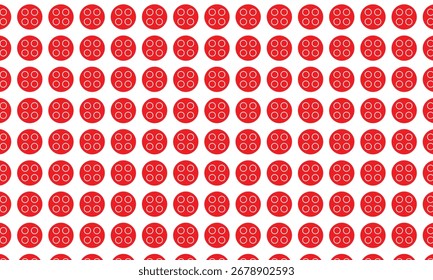 abstrato monocromático repetível branco contorno quatro pontos padrão em forma de círculo vermelho.