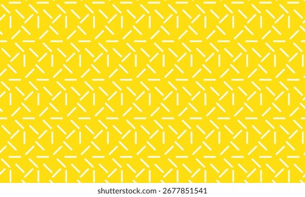 abstract monochrome repeatable white short line pattern on yellow.