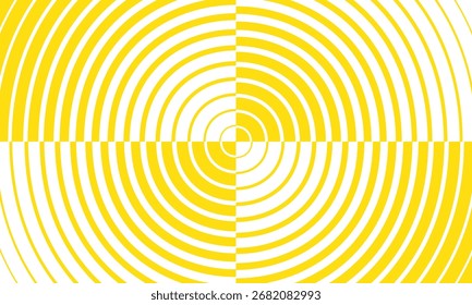 abstract monochrome repeatable yellow circular illusion pattern.