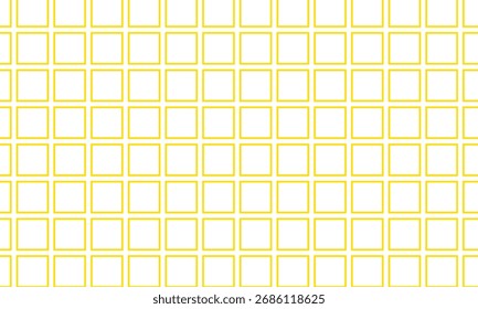 abstract monochrome repeatable yellow outline square grid pattern.