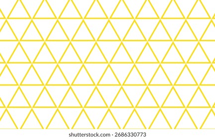abstract monochrome repeatable yellow outline triangle pattern art.