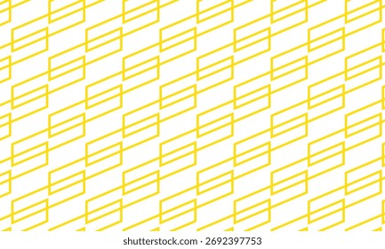 Patrón de paralelogramo de contorno amarillo repetible monocromático abstracto.