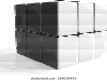 Abstract monochrome representation of brick wall texture.