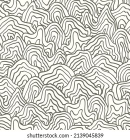 Abstract monochrome retro seamless pattern. Vintage vector illustration. Fluid lines print for fabric, stationery, any surface. Marbled texture, liquid stripes
