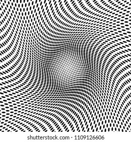 Abstract monochrome round halftone pattern. Soft curves. Vector illustration with dots. Modern polka dots background. Template for design