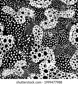 Abstract monochrome seamless background of dots and circles. Print for fabric. Vector illustration