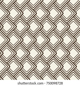 Abstract monochrome seamless background with geometric ornament composed of square shape flakes flat vector illustration 
