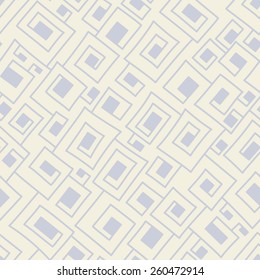 Abstract monochrome seamless background from squares and rectangles in pastel colors
