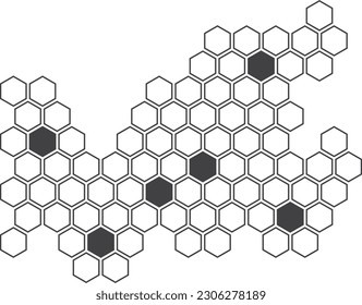 abstract monochrome seamless creative honeycomb pattern.