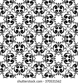 Abstract monochrome seamless hand-drawn pattern. Design element for inscription, banner, card, invitation, postcard, textile and fabric. Vector illustration.