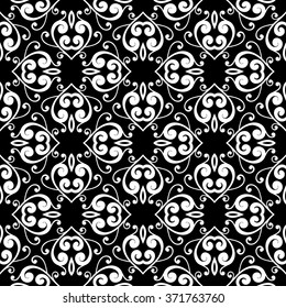 Abstract monochrome seamless hand-drawn pattern. Design element for inscription, banner, card, invitation, postcard, textile and fabric. Vector illustration.