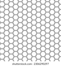 abstract monochrome seamless honeycomb pattern art.