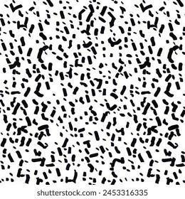 Abstract monochrome seamless line pattern with hand drawn doodle background in black and white colors. Distressed texture of weaving fabric. Vector fabric texture.
