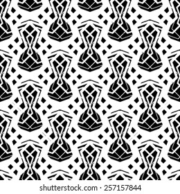 Abstract monochrome seamless ornamental vector illustration background