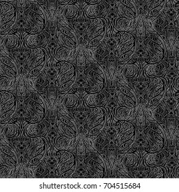 Abstract monochrome seamless pattern in the Art Nouveau style