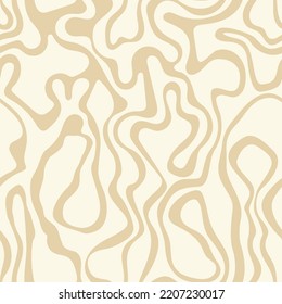 Abstraktes, monochromes, nahtloses Muster mit Doodles. Handgezeichnete Vektorgrafik. Flaches Farbdesign.