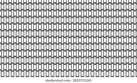 abstract monochrome seamless pattern featuring repeating geometric brick or paving block shapes on white background vector