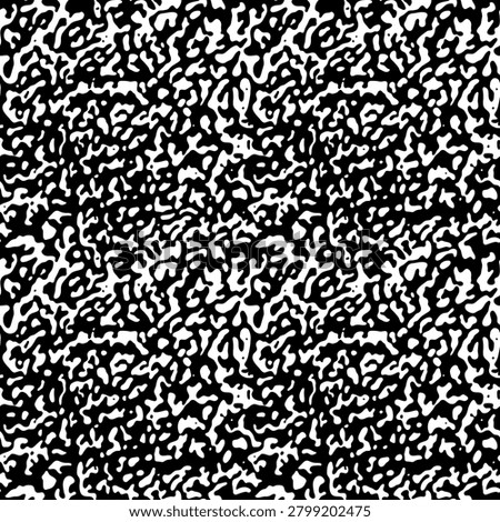 Abstract monochrome seamless pattern featuring a classic marbled composition book texture. High-contrast black and white vector design ideal for school stationery, apparel, and wallpaper.