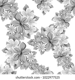 abstract monochrome seamless pattern of flowers. for card designs, greeting cards, birthday invitations, Valentine's day, party, holiday. Vector illustration.