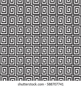 Abstract monochrome seamless pattern with geometric repeating structure in minimalistic maze style vector illustration