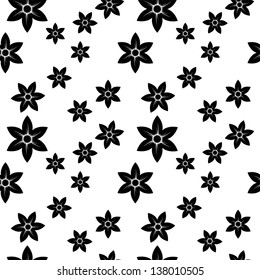 abstract monochrome seamless pattern of narcissus flowers vector background