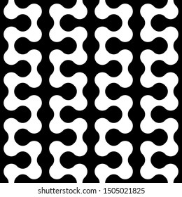 Abstract, monochrome seamless pattern of smooth shapes
