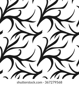 Abstract monochrome seamless pattern with twig. Background, wallpaper, cover, wrapper, textile, fabric