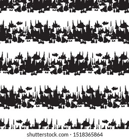 abstract monochrome seamless strokes vector patterns