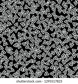 Abstract monochrome seamless vector background. The texture is fantastic black and white for printing. Pattern of elements made by hand