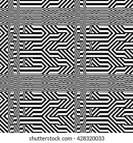 Abstract monochrome seamless vector pattern of diagonal ornaments.