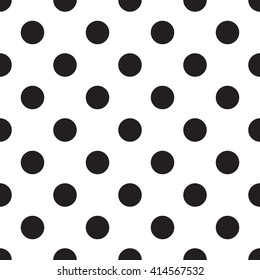 Abstract monochrome simple geometric pattern, seamless vector background. Simple black and white repeating texture. Modern contrast graphic with dots, circle, ball or point. 