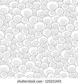 abstract monochrome spiral seamless pattern