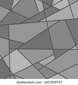 Abstract monochrome stained-glass window. Square geometric pattern. Print for banners and posters. Decorative style. Universal texture. Black and white illustration