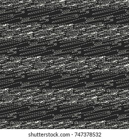 Abstract Monochrome Stitched Subtle Striped Motif Textured Background. Seamless Pattern.