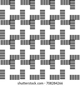 Abstract monochrome stripe pattern background. Seamless wallpaper of geometric black and whiterectangle. EPS10 vector illustration for wrapping paper, design element, fashion, texture, backdrop.