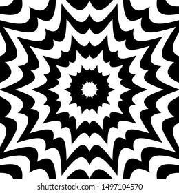 Abstract monochrome striped geometric pattern. Bang explosion background.
