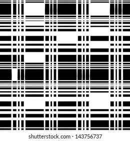 Abstract monochrome striped seamless pattern - vector