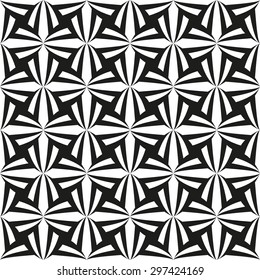 Abstract monochrome striped seamless pattern. Geometric tulips