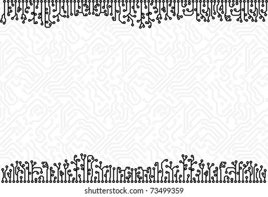 Abstract monochrome technological circuit board background eps8